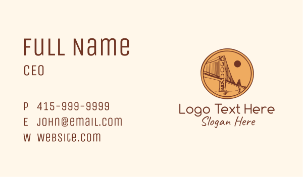 Minimalist Bridge Landmark Business Card Design Image Preview