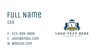 Luxury Crest Horse Business Card Image Preview