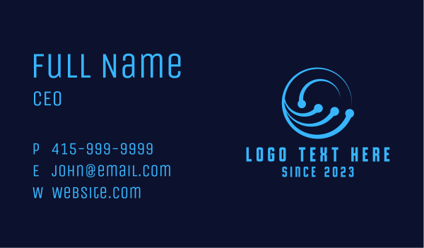 Neon Tech Telecommunication  Business Card Design Image Preview