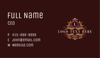 Premium Crest Boutique Business Card Image Preview