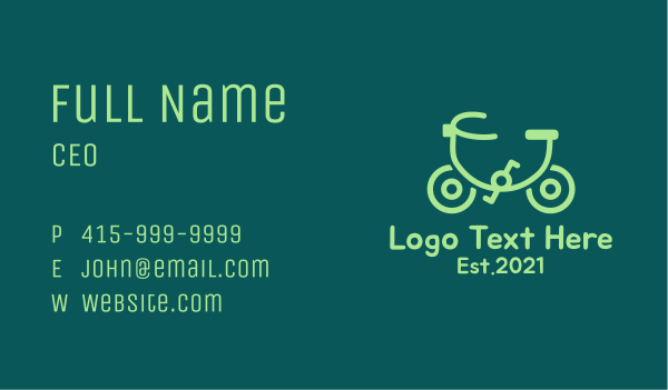 Monoline Eco Bicycle  Business Card Design Image Preview