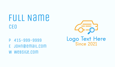 Car Search Outline Business Card