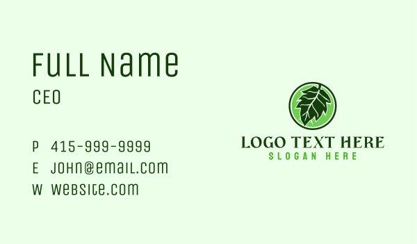Oak Leaf Emblem Business Card Design Image Preview