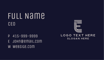 Industrial Stripes Letter E Business Card Image Preview
