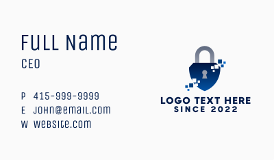 Pixel Protection Padlock Business Card Image Preview