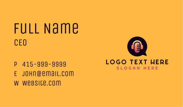 Mic Sound Podcast Business Card Design Image Preview