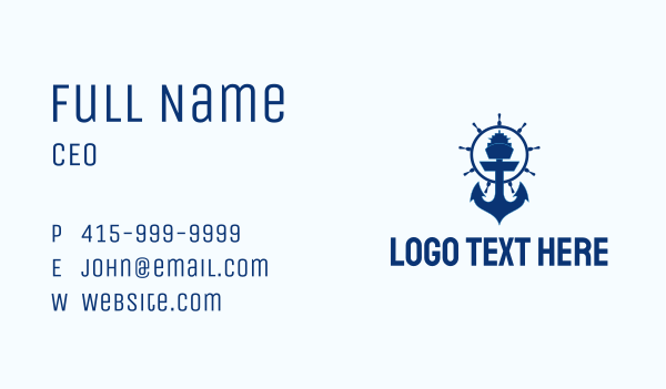 Ferry Ship Anchor  Business Card Design Image Preview