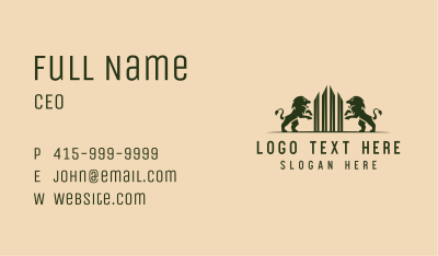 Corporate Lion Tower Business Card Image Preview