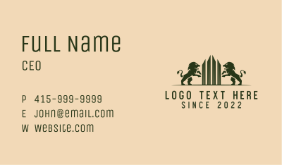 Corporate Lion Tower Business Card