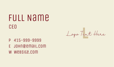 Handwritten Overlap Wordmark Business Card Image Preview