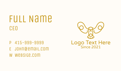 Gold Bird Outline Business Card Image Preview