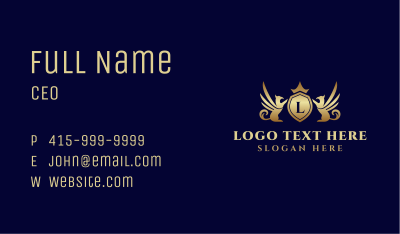 Royal Griffin Shield Lettermark Business Card Image Preview