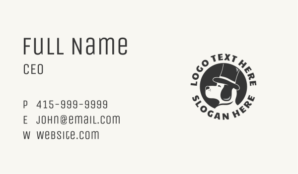 Top Hat Dog Puppy Business Card Design Image Preview