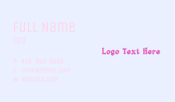 Fun Children Wordmark Business Card Design Image Preview