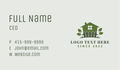House Fence Leaf Garden Business Card Image Preview