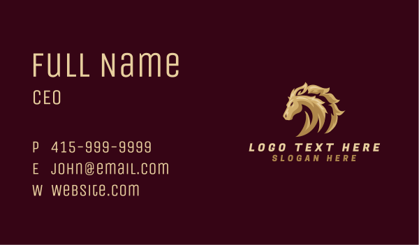 Equestrian Horse Animal Business Card Design Image Preview