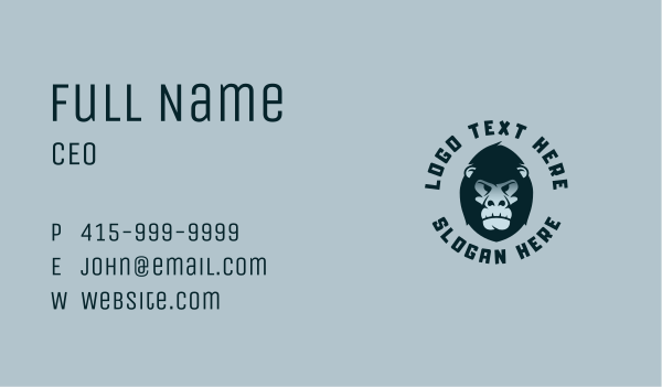 Primate Gorilla Head Business Card Design Image Preview