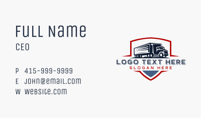 Delivery  Logistics Truck Business Card Image Preview