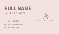 Fashion Floral Letter A Business Card Image Preview