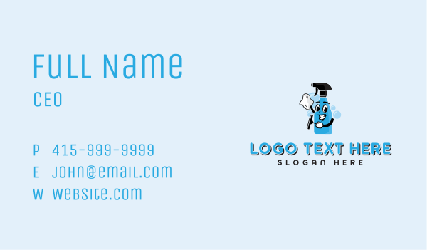 Janitorial Clean Spray Bottle Business Card Design Image Preview