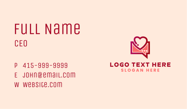 Heart Message Chat Business Card Design Image Preview