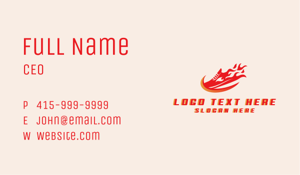 Fire Shoe Race Business Card Design Image Preview