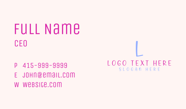 Childish Playful Letter Business Card Design Image Preview