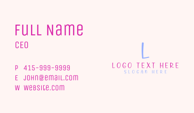 Childish Playful Letter Business Card Image Preview
