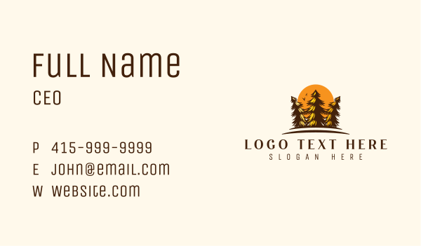 Pine Tree Forest Business Card Design Image Preview