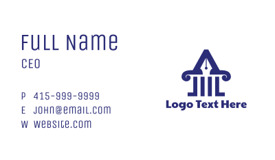 Law Pillar Pen Business Card Image Preview