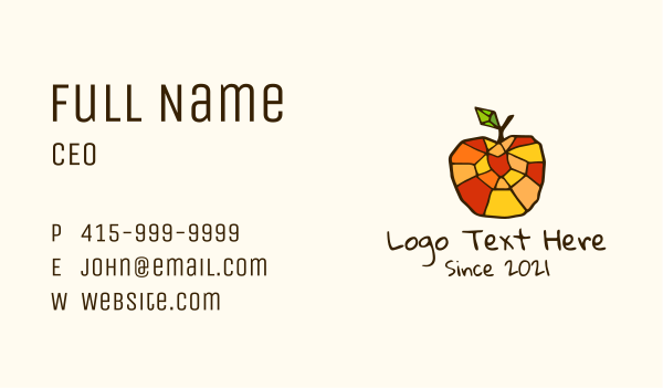 Colorful Mosaic Apple Business Card Design Image Preview