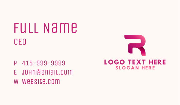 Professional Modern Letter R Business Card Design Image Preview