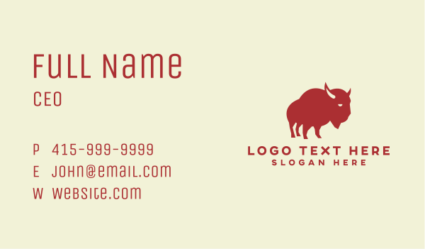 Bison Buffalo Wild Business Card Design Image Preview