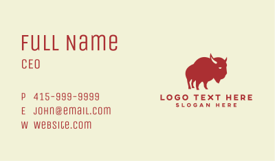 Bison Buffalo Wild Business Card Image Preview