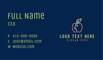 Neon Human Apple Business Card Image Preview