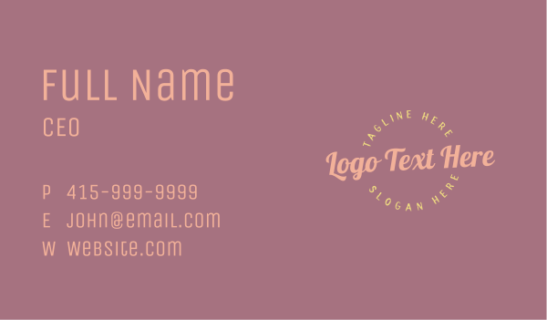 Retro Pastel Wordmark Business Card Design Image Preview