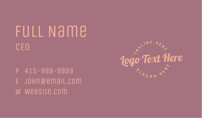 Retro Pastel Wordmark Business Card Image Preview