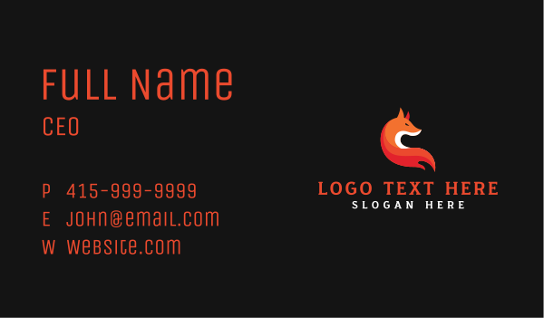 Gaming Wild Fox  Business Card Design Image Preview