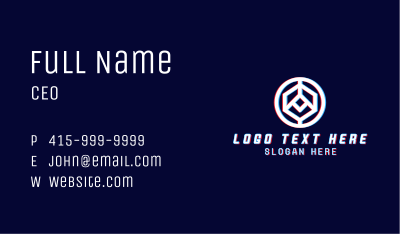 Glitchy Polygon Badge Business Card Image Preview