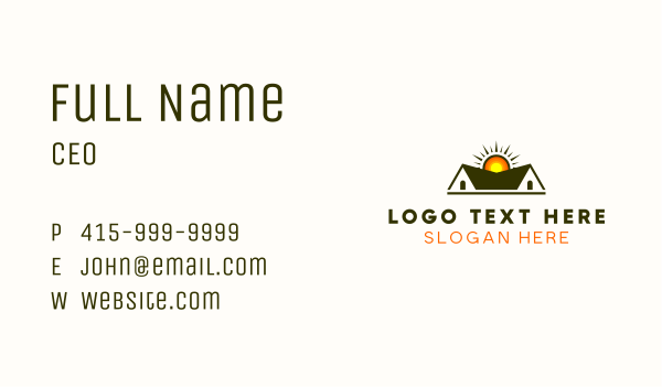 Roofing Residence Contractor Business Card Design Image Preview