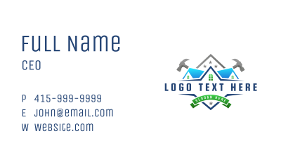 Roof Hammer Building Business Card Image Preview