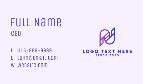 Modern Gradient Letter N Business Card Design Image Preview