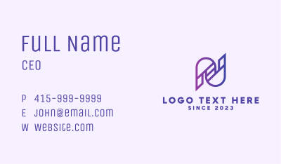 Modern Gradient Letter N Business Card Image Preview