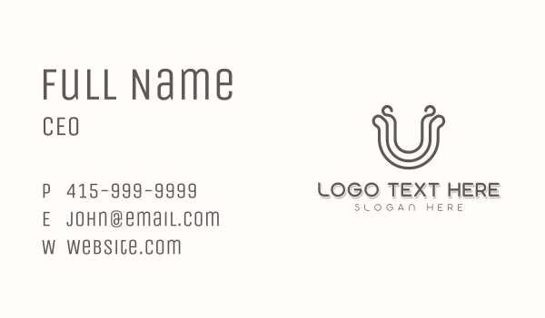Generic Curvy Letter U Business Card Design Image Preview
