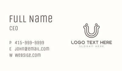 Generic Curvy Letter U Business Card Image Preview