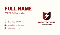 Red Lightning Shield Business Card Image Preview