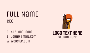 Beer Glass & Bottle Pub Business Card