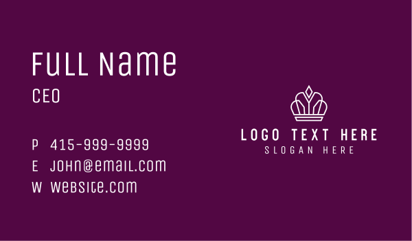 Luxury Monarchy Crown Business Card Design Image Preview