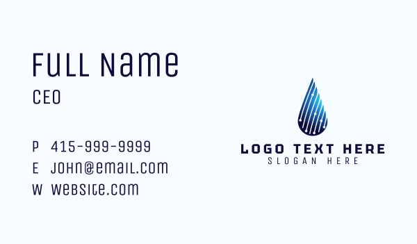 Water Droplet Technology Business Card Design Image Preview