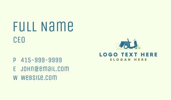 Grass Lawn Mower Business Card Design Image Preview